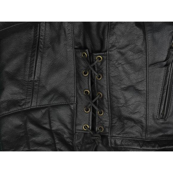 Himalaya Motor Bikewear Black Motorcycle Biker Vented Heavy Leather Jacket XL - Picture 11 of 12